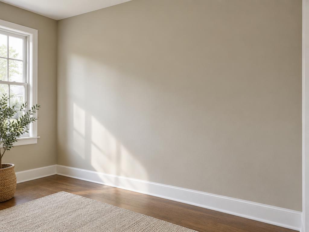 Smooth finished wall after drywall repair and painting