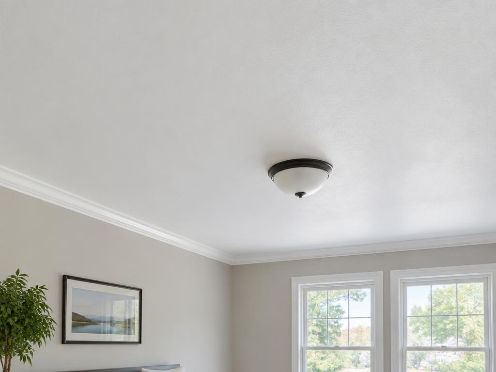 Smooth freshly refinished ceiling after popcorn texture removal